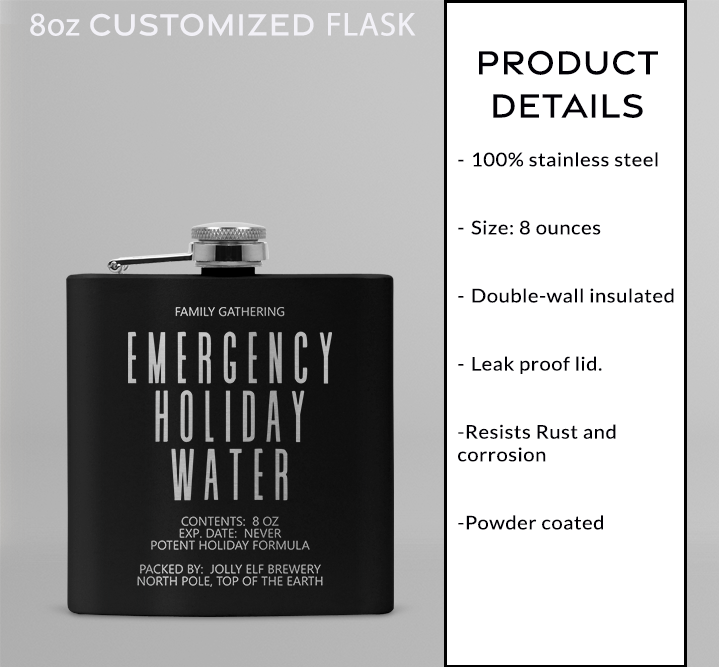 8oz Customizable Flask