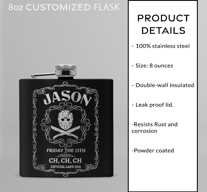 8oz Customizable Flask