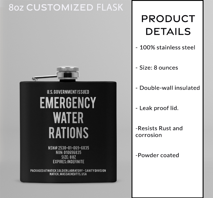 8oz Customizable Flask