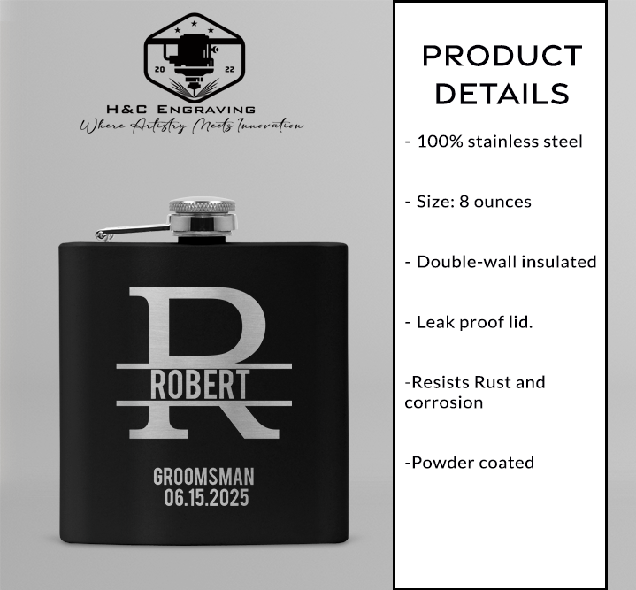 8oz Customizable Flask