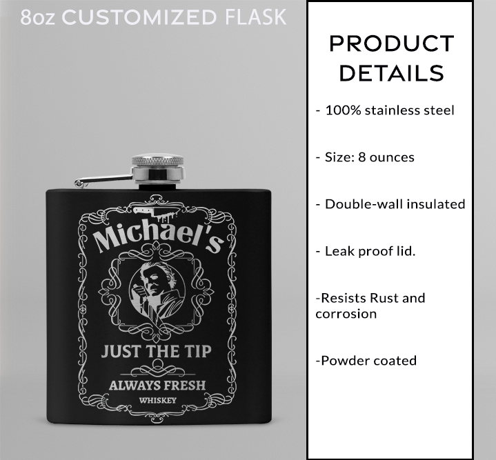 8oz Customizable Flask