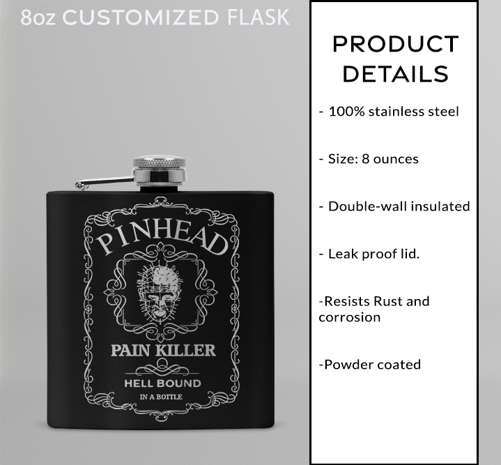 8oz Customizable Flask