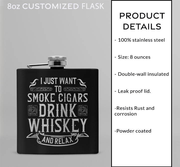 8oz Customizable Flask