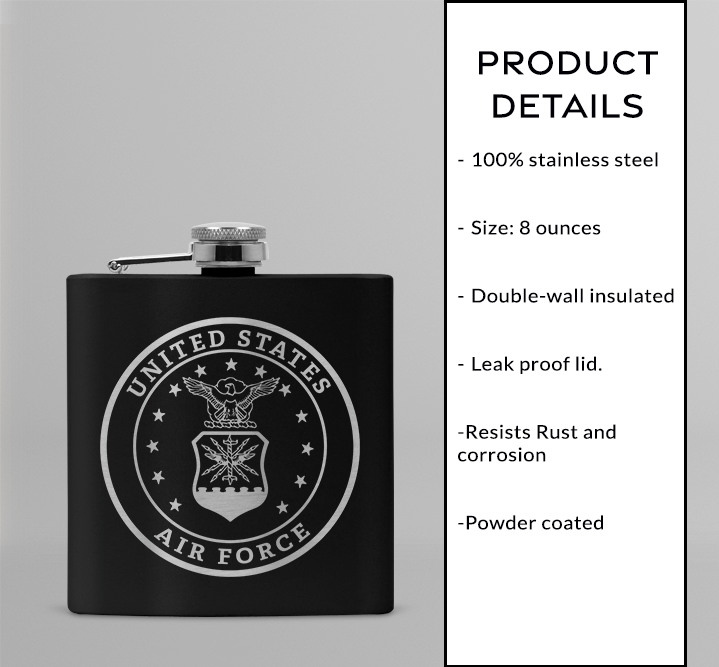 8oz Customizable Flask